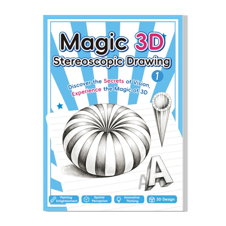 Livre de dessins stéréoscopiques 3D, édition anglaise