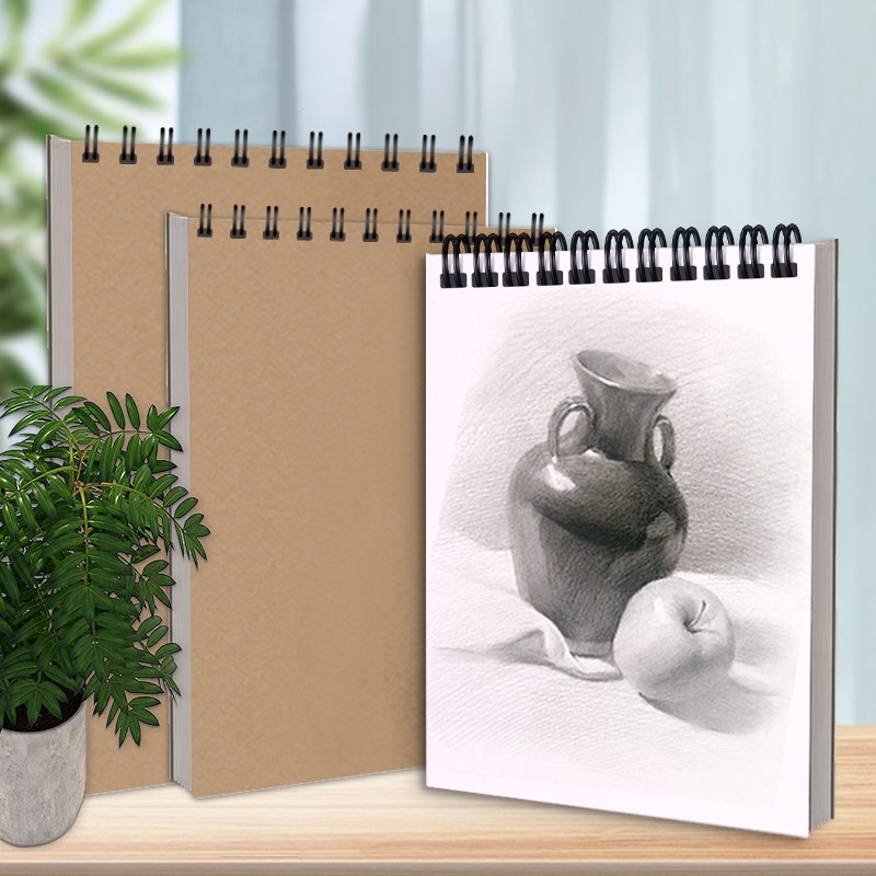 Carnet de croquis en papier kraft à spirale supérieure